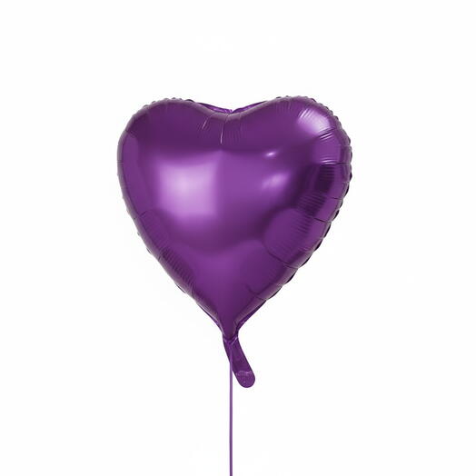 Фиолетовый гелиевый шар в форме сердца