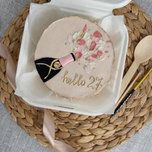 Champagne Bento Cake | Custom Birthday Mini Cake