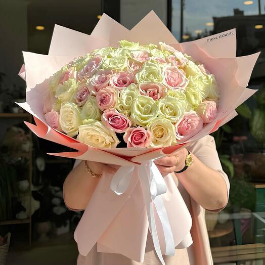 Deluxe Beyaz Pembe Gul