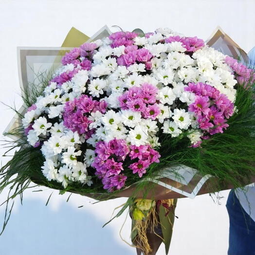 Pembe Beyaz papatya buketi