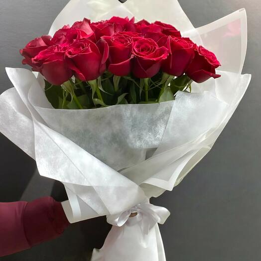 21 İTAL KIRMIZI GÜL BUKETİ