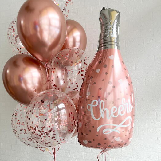 Pembe şampanya balon seti