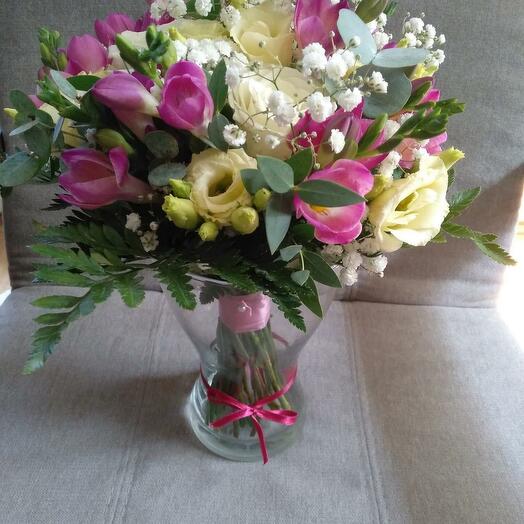 Karışık yaz buketi vazo