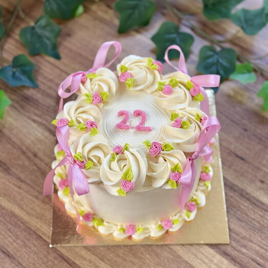Pink roses Birthday cake 8 kişilik