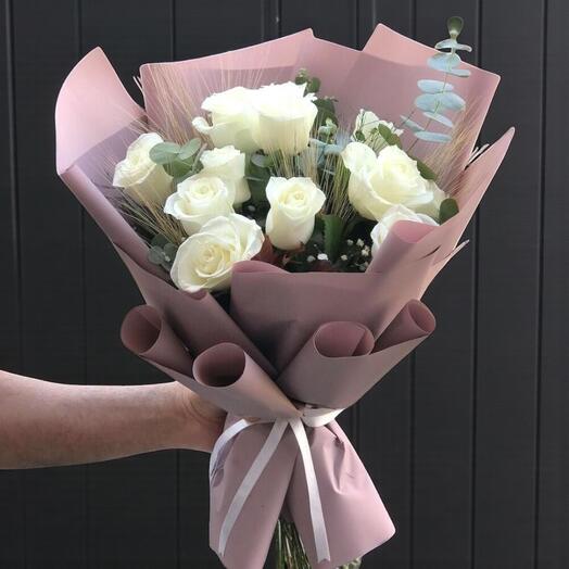 Saf Aşk Beyaz Gul Buketi