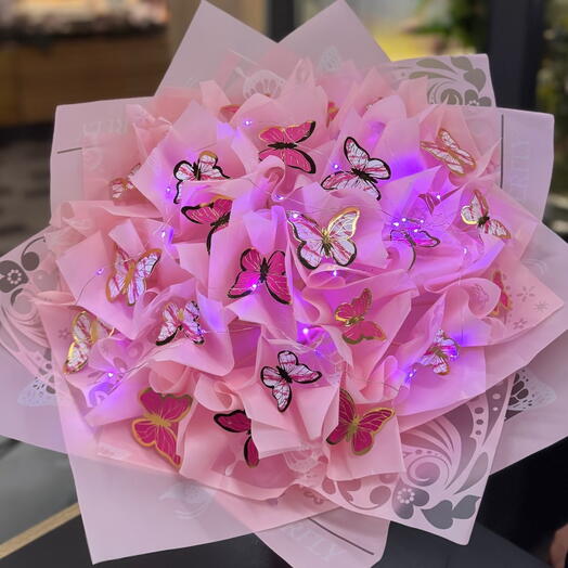 Işıklı Kelebek Buketi