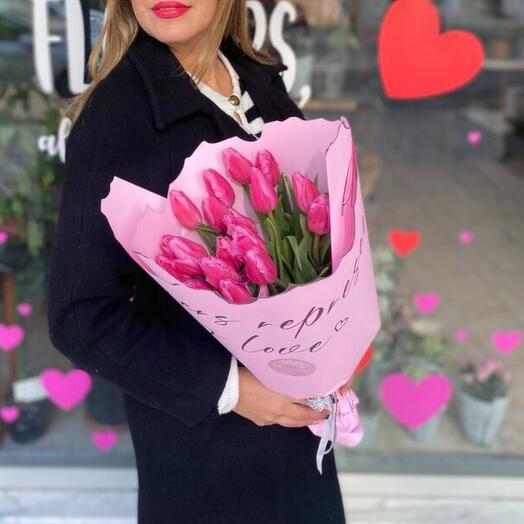 Pembe İthal Lale Buketi