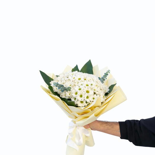 Букет из 4 белых ромашек