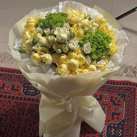 Sarı ve Beyaz Gul Buketi