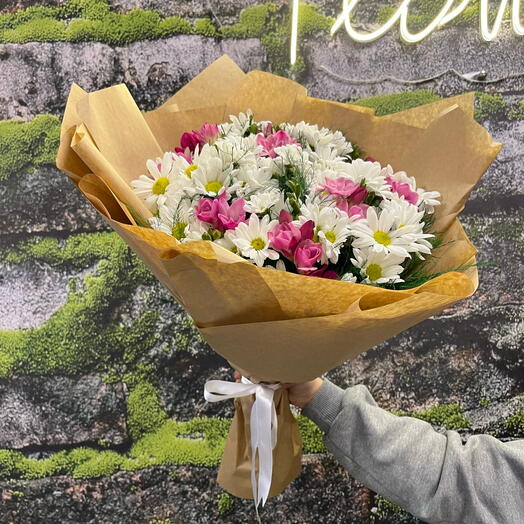 Mor Frezya Papatya Buketi