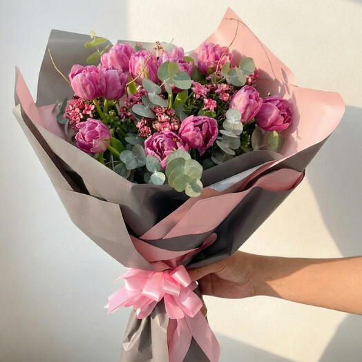 25 Adet İthal Pembe Lale Buketi