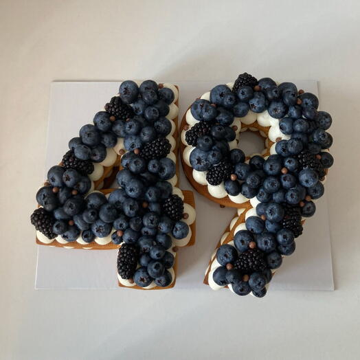 Number Cake with Fresh Berries