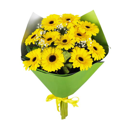 Sarı gerbera buketi