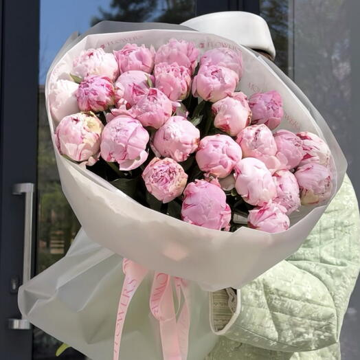 Mila peony pembe seker buket