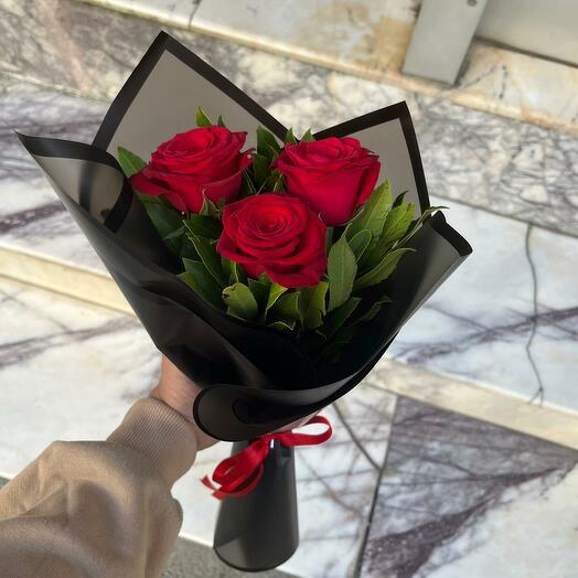 3 LÜ KIRMIZI GÜL BUKETİ