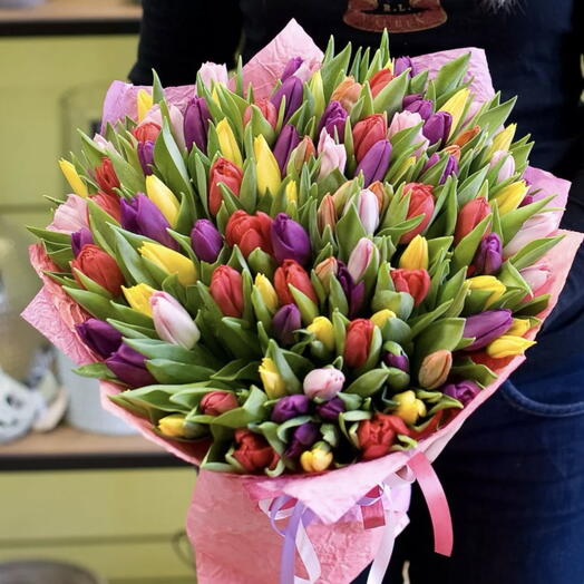 101 karışık Lale buketi