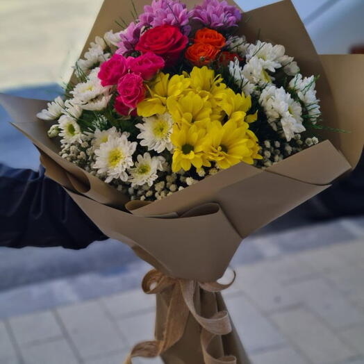 Papatyalar ve Guller Eşsiz Uyum Buketim