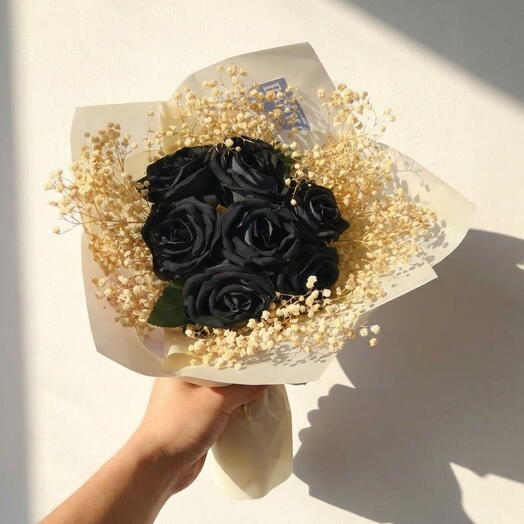 Artificial Black Rose Bouquet