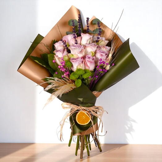 Soft flower 11 ad lila gul buketi