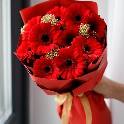 8 шт Красная Гербера