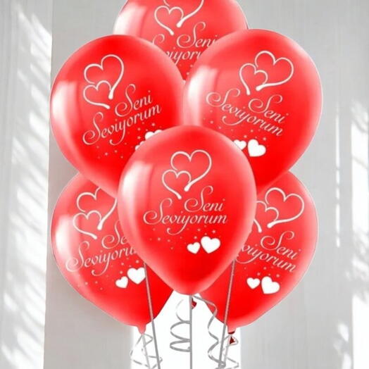 SENİ SEVİYORUM 7 Lİ KIRMIZI BALON