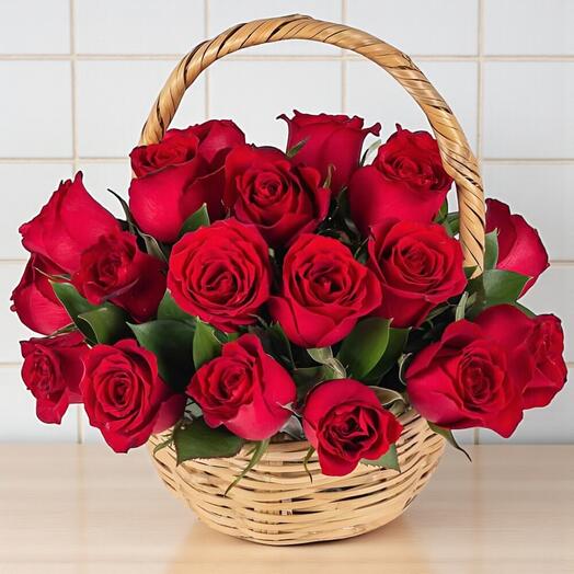 Hasır Sepette 21 Rose