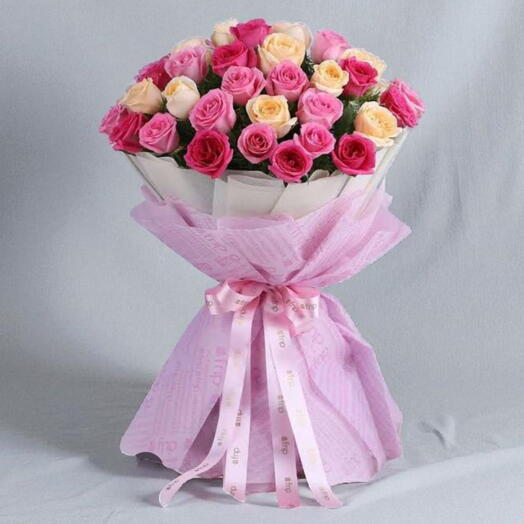 Mixed rose bouquet - karışık renkli gul buketi