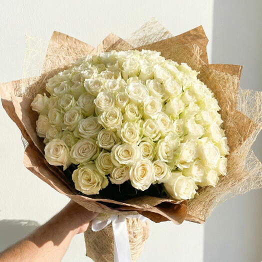 101 Beyaz gul buketi