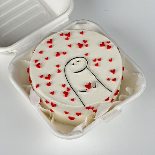 Vanilla strawberry bento cake for 1-2 person