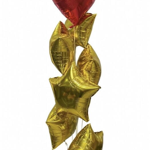 Folyo yıldızlı kalplı balon