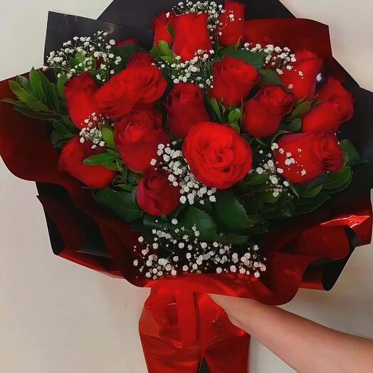 Kırmızı Tutku – 15 li Gul Buketi