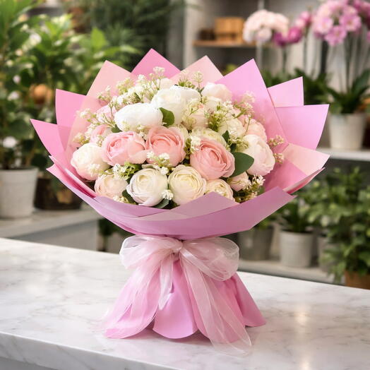 Renkli şakayık buketi yapay